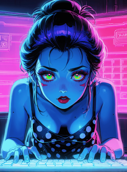woman, computer, monitor