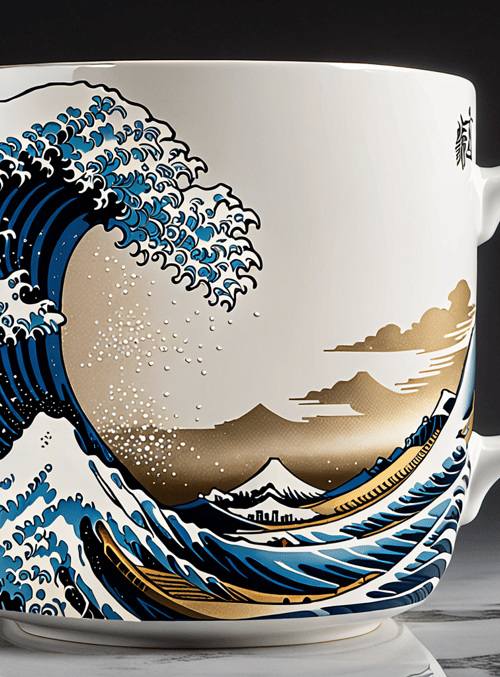 cup, wave, mountain