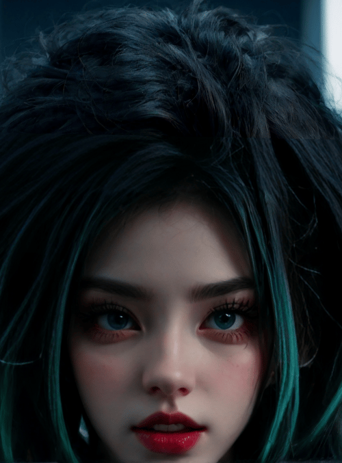 woman, hair, neon