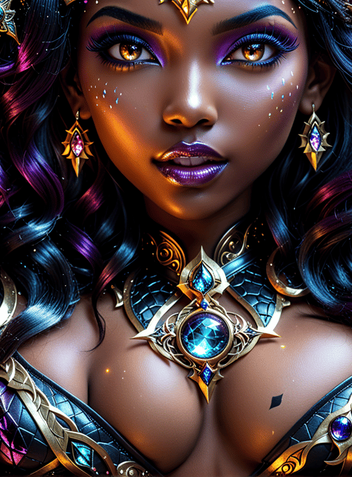 woman, crystal ball, jewelry, armor, hair, lamps