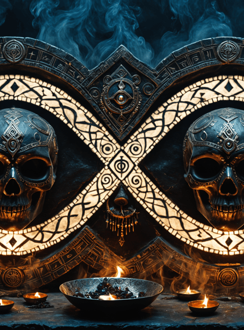 skull, symbol, candle