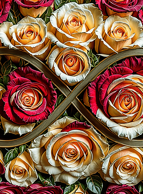 roses, infinity symbol