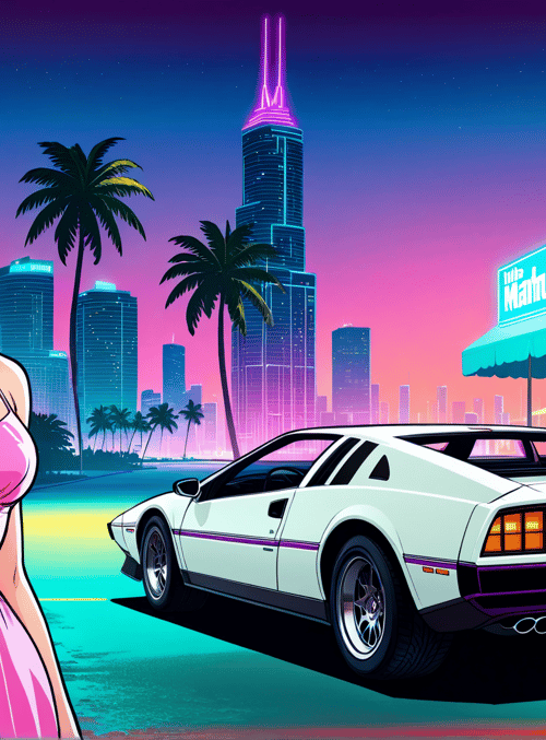 woman, car, city