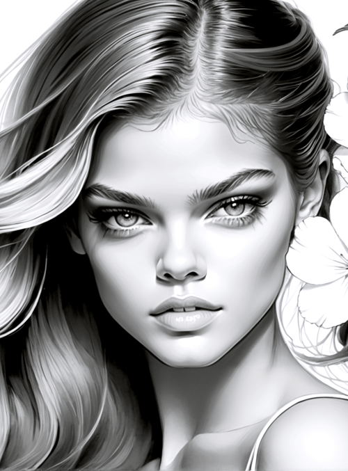 woman, flowers, hair