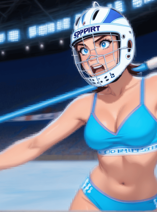 hockey player, sports figure, athlete, skater, uniform, helmet, stick, gloves, ice rink, stadium