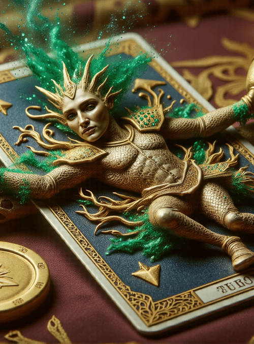 tarot card, figure, glitter