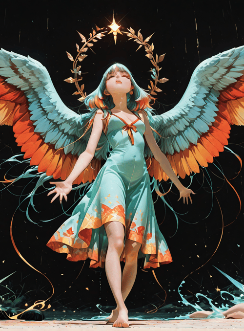 angel, wing, girl, character, fairy, soul, light, magic, creature, spirit