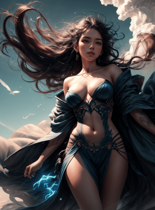 woman, angel, cloud