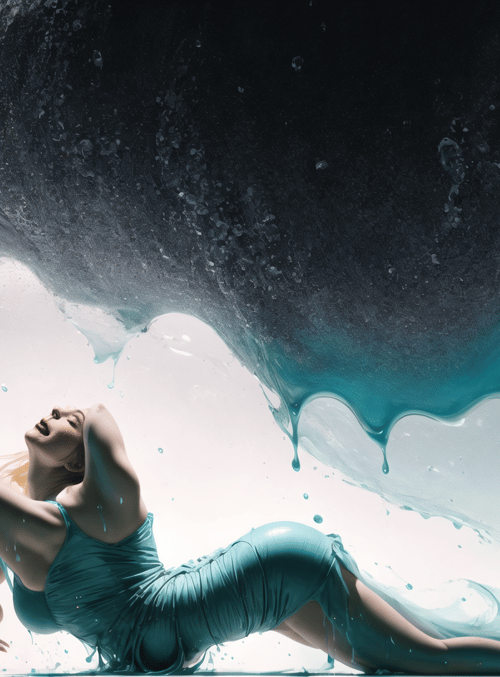 woman, water, liquid