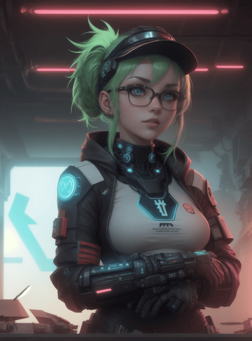 cyberpunk, woman, neon