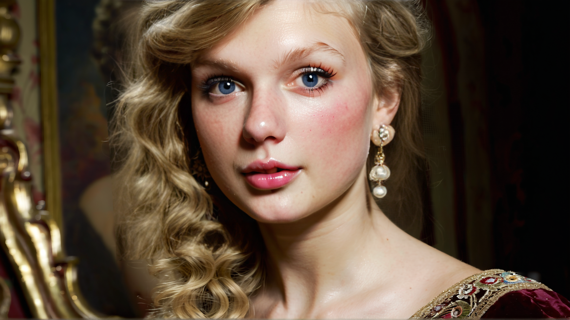 AI generated wallpaper featuring woman, portrait, earrings