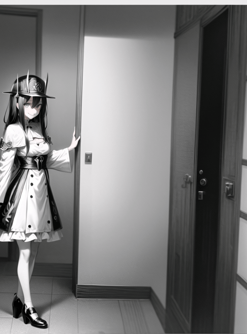 anime girl, girl, corridor