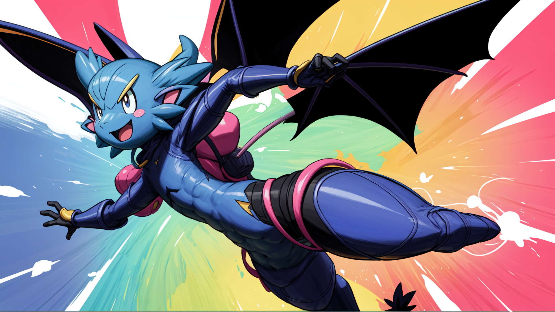 AI generated wallpaper featuring dragon, character, anime