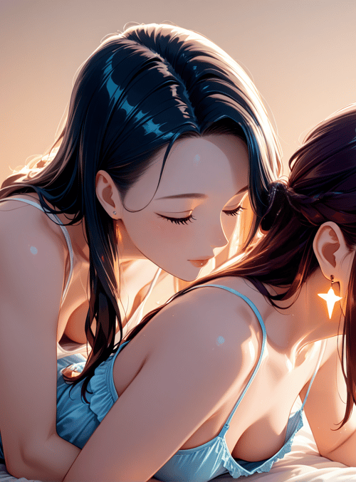 women, bedroom, candles