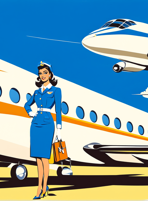 airplane, flight attendant, aircraft