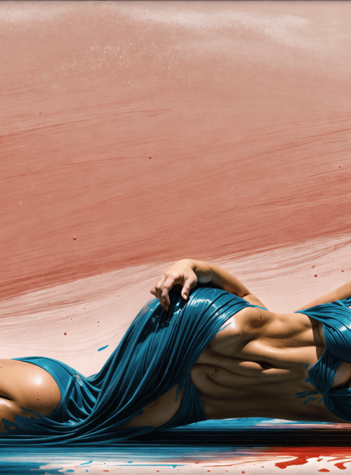 woman, paint, bikini