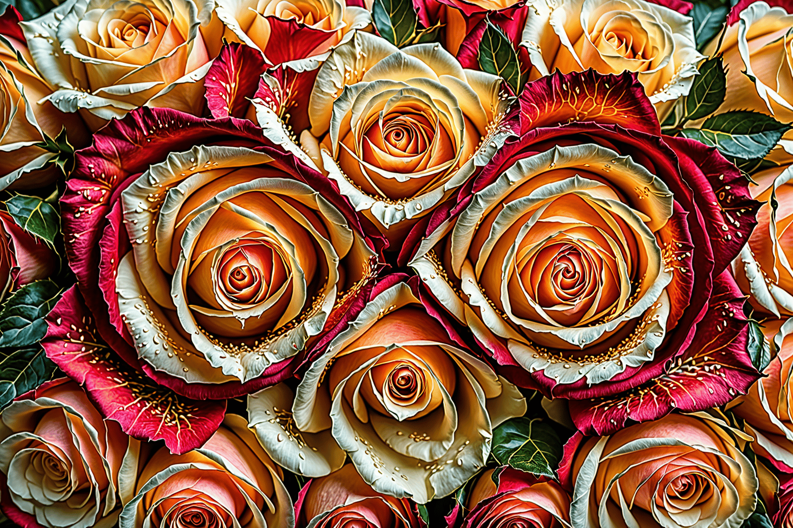 AI generated wallpaper featuring roses, flowers