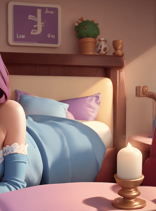 woman, bedroom, candle
