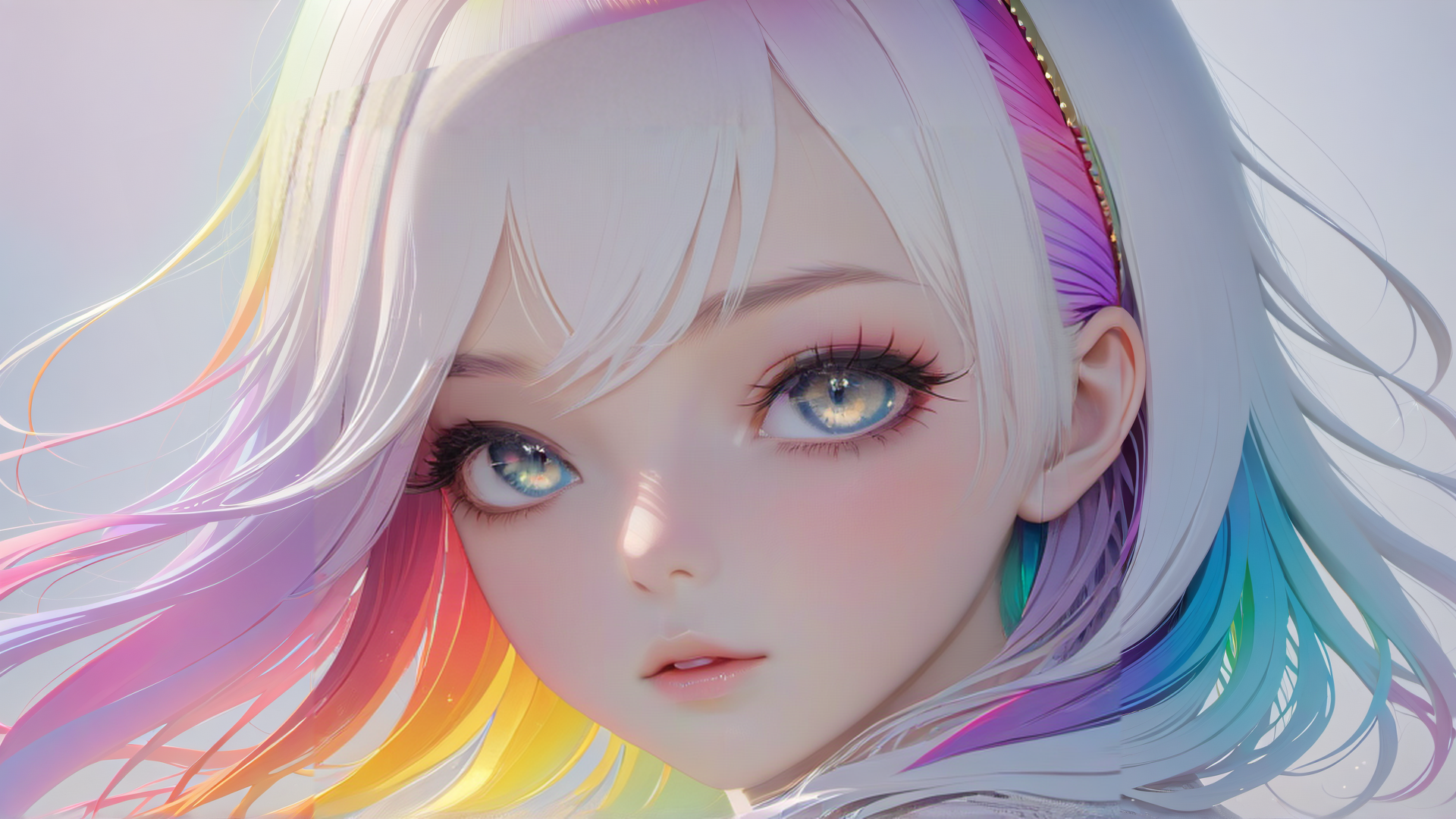 AI generated wallpaper featuring girl, anime, hair