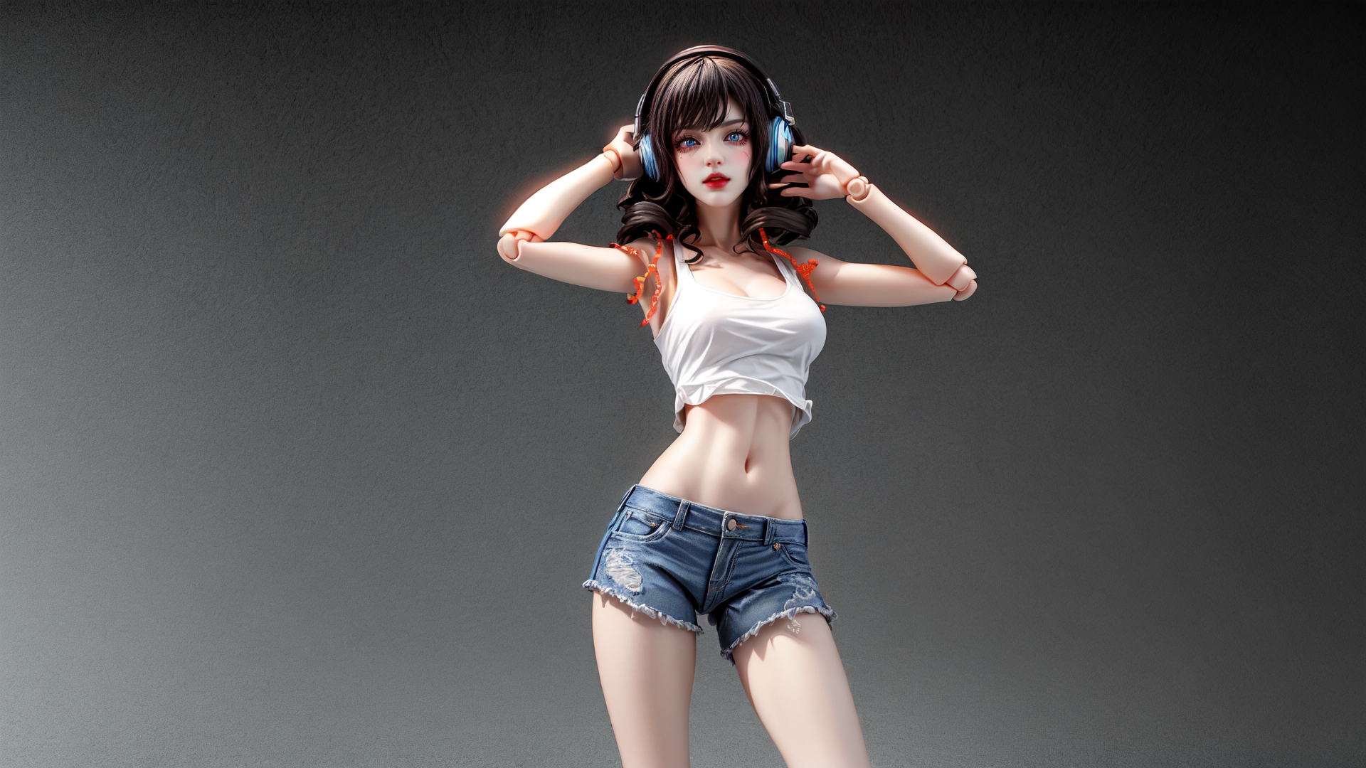 AI generated wallpaper featuring woman, gamer, model