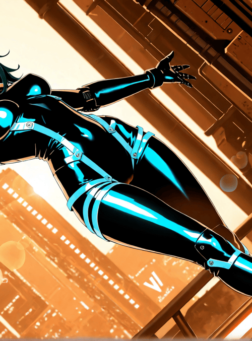 cyborg, girl, anime, character, robot, fashion, uniform, digital, model, sleeveless