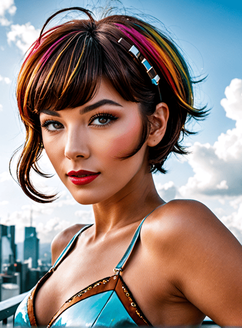 woman, cityscape, balcony, hair, building