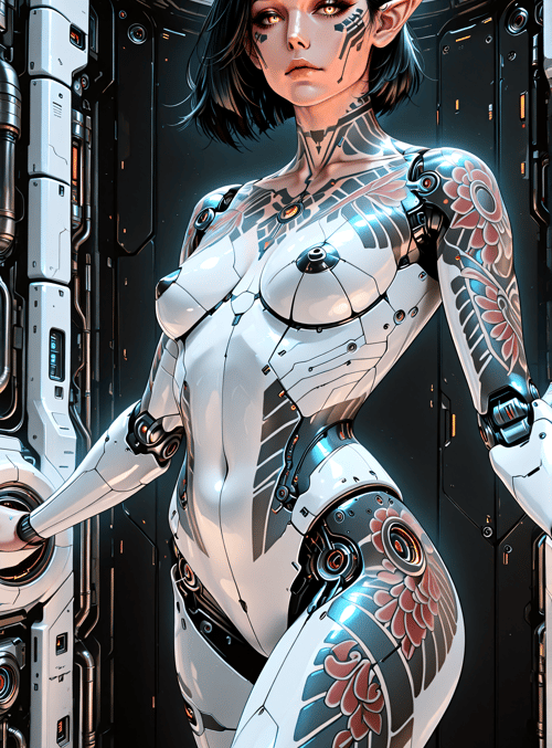 cyborg, woman, robot, futuristic