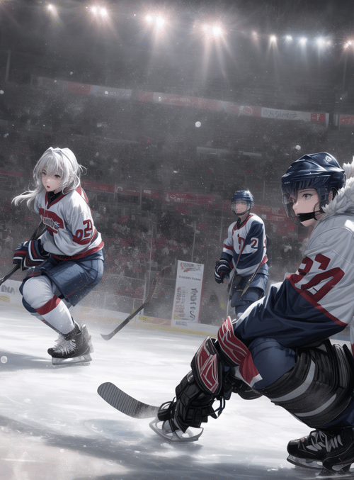 hockey players, ice rink, helmet, hockey stick, jersey, audience, ice, gloves, sweater, skates
