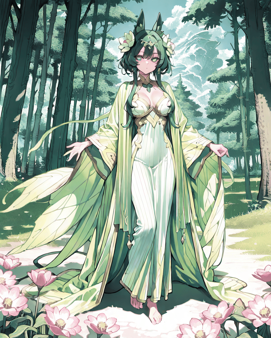 AI generated wallpaper featuring fairy, elf, nature