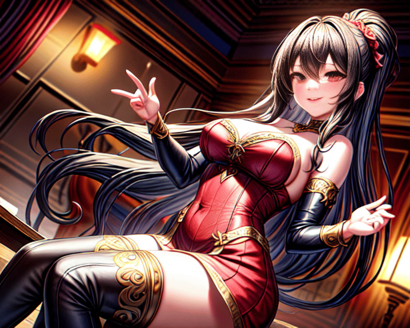 AI generated wallpaper featuring woman, anime, character