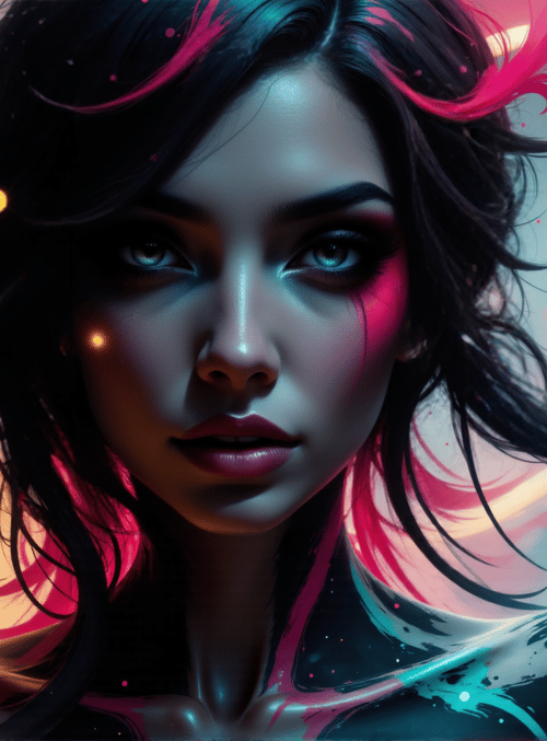 woman, hair, sunset, circle, dots