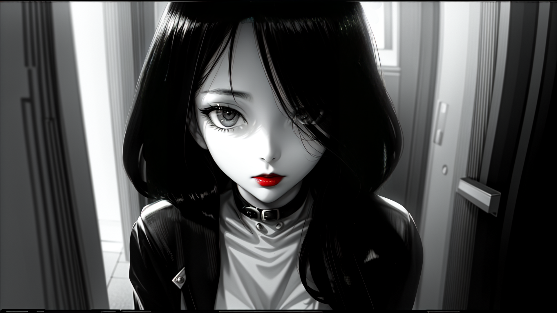 AI generated wallpaper featuring girl, anime, woman