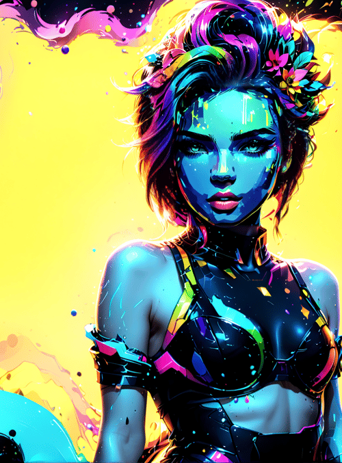 woman, art, paint