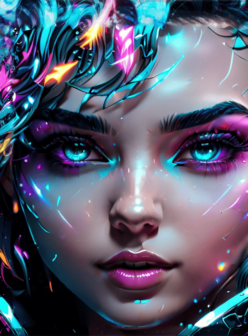 woman, flowers, cybernetics
