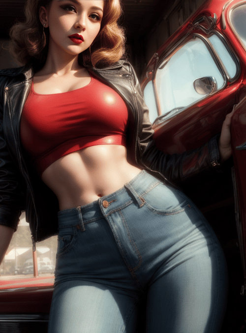 woman, car, leather