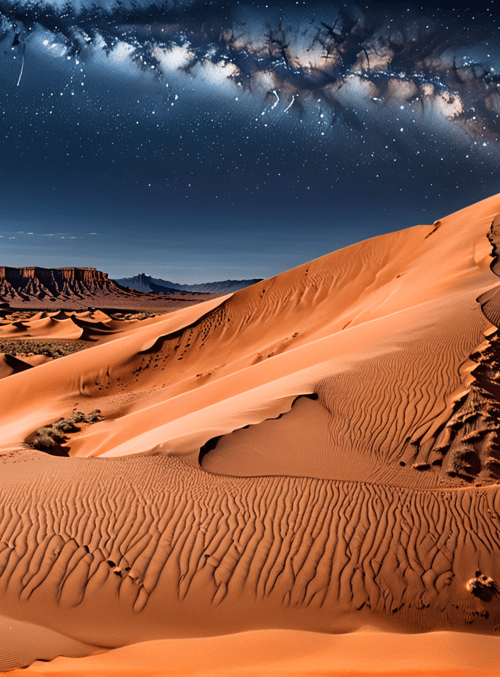 desert, dunes, galaxy