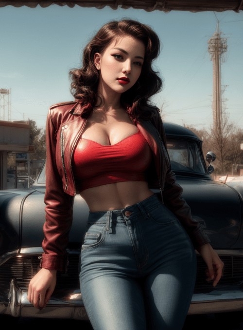 woman, car
