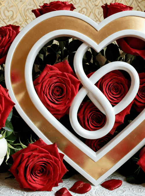 heart, roses, infinity