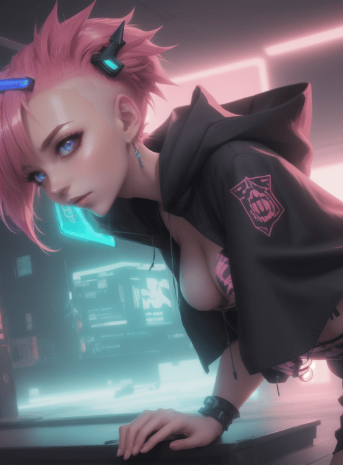cyberpunk girl, futuristic character