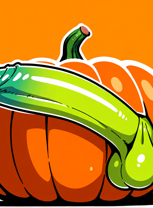 pumpkin, worm, illustration