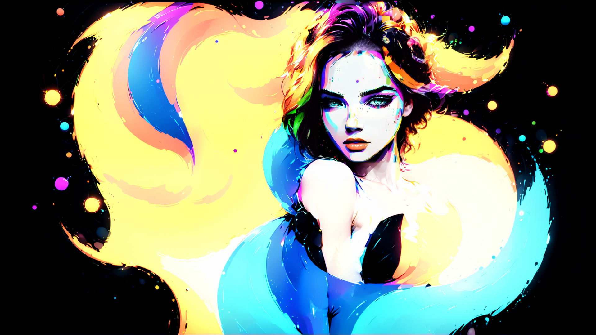 AI generated wallpaper featuring woman, abstract, figure