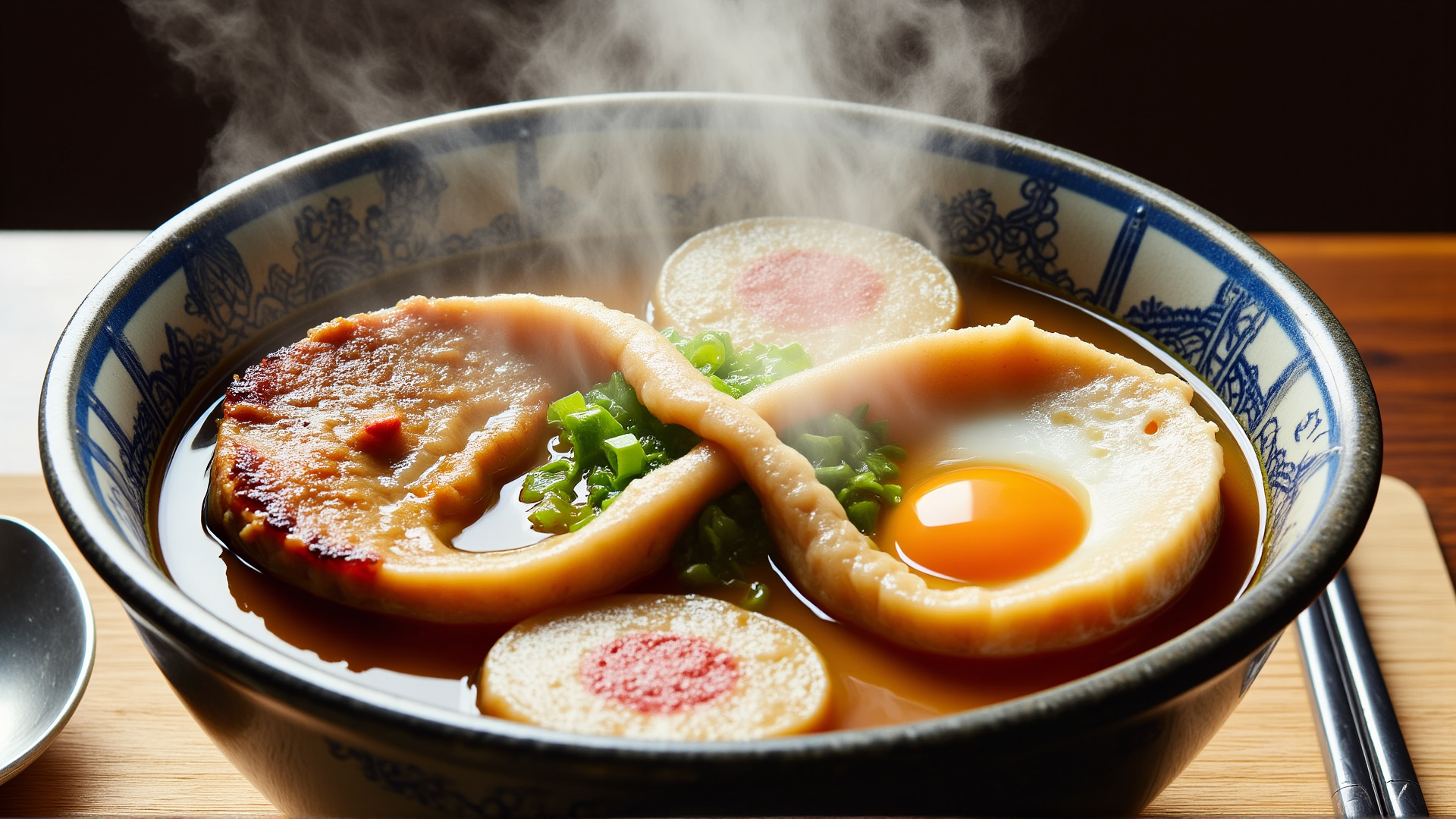 AI generated wallpaper featuring ramen, egg, chashu