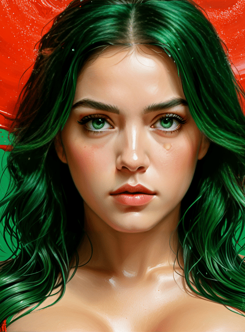 woman, hair, paint