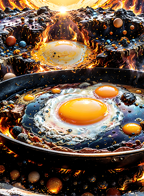 egg, universe, pan
