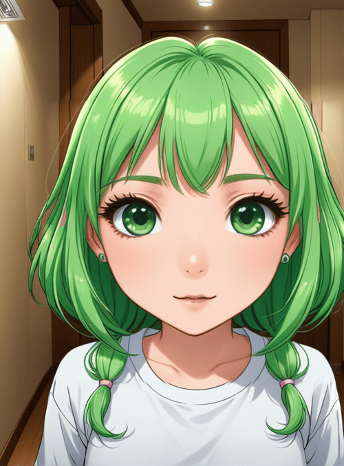 girl, anime, corridor