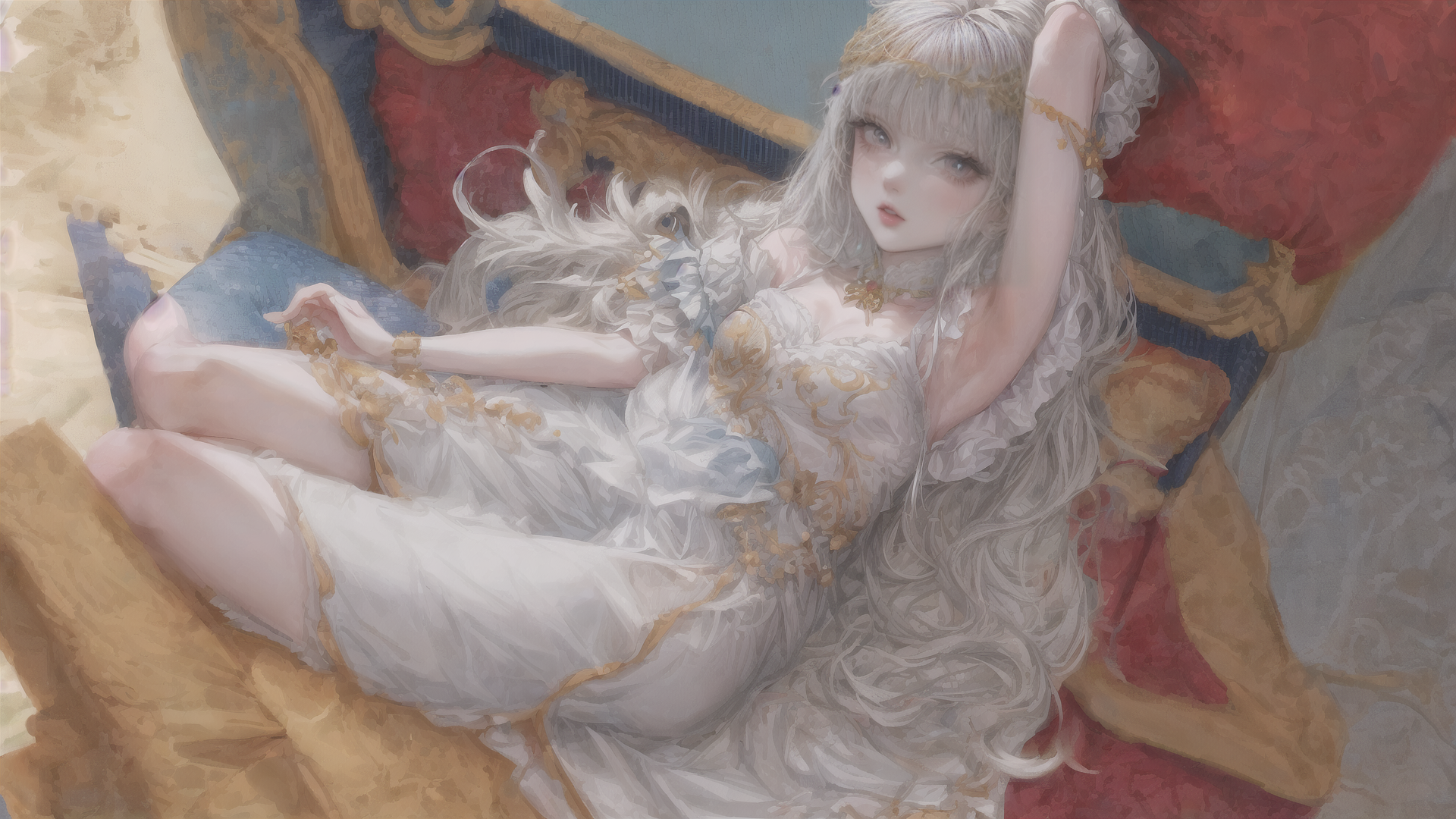 AI generated wallpaper featuring woman, princess, angel