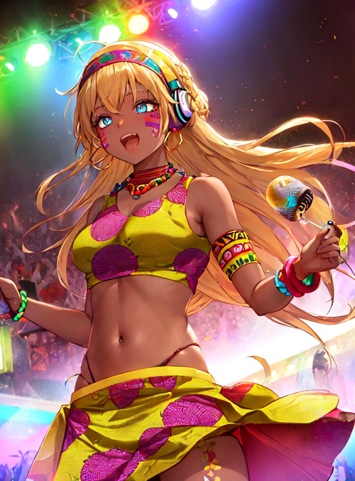 anime girl, stage, concert