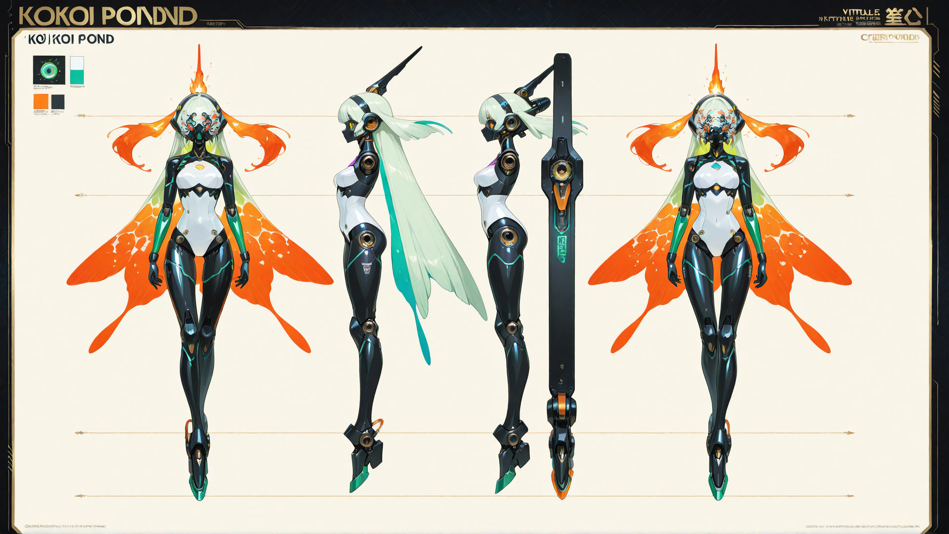 AI generated wallpaper featuring robot, character, design, cyberpunk, futuristic, girl, avatar, anime
