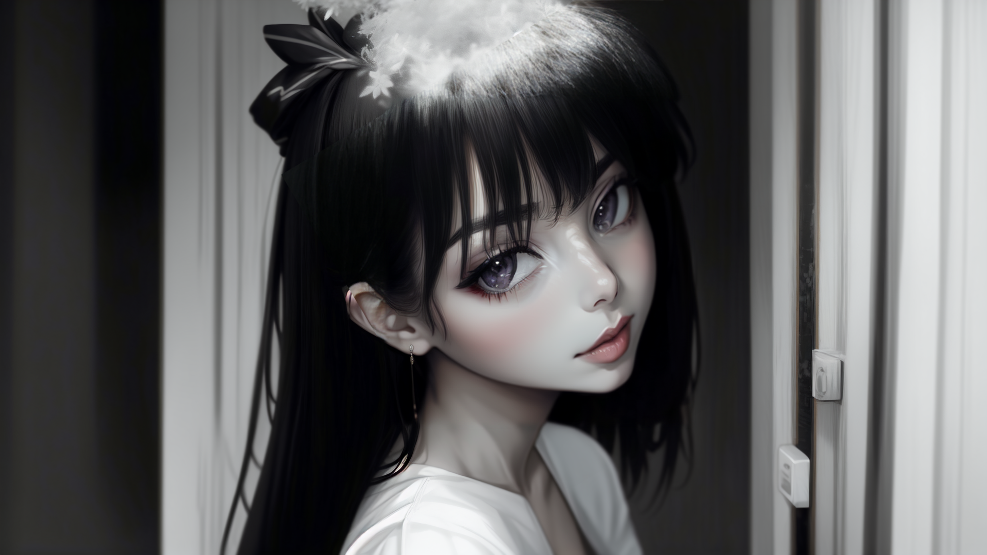 AI generated wallpaper featuring girl, anime, character