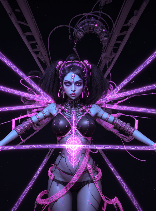 cyberpunk, figure, glow